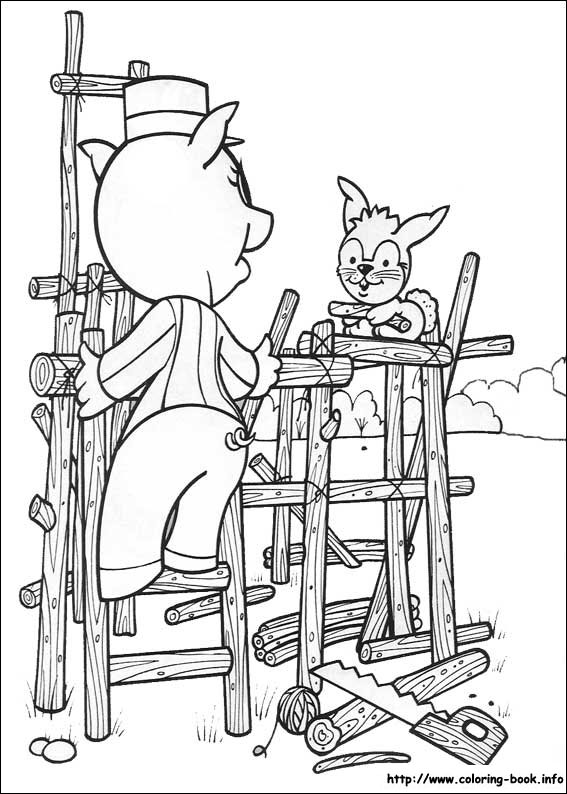 The three little pigs coloring picture